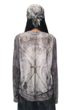 All-Over Print Stretch Mesh Lightweight T-Shirt