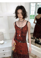 NANA Collaboration Printed Slip Dress
