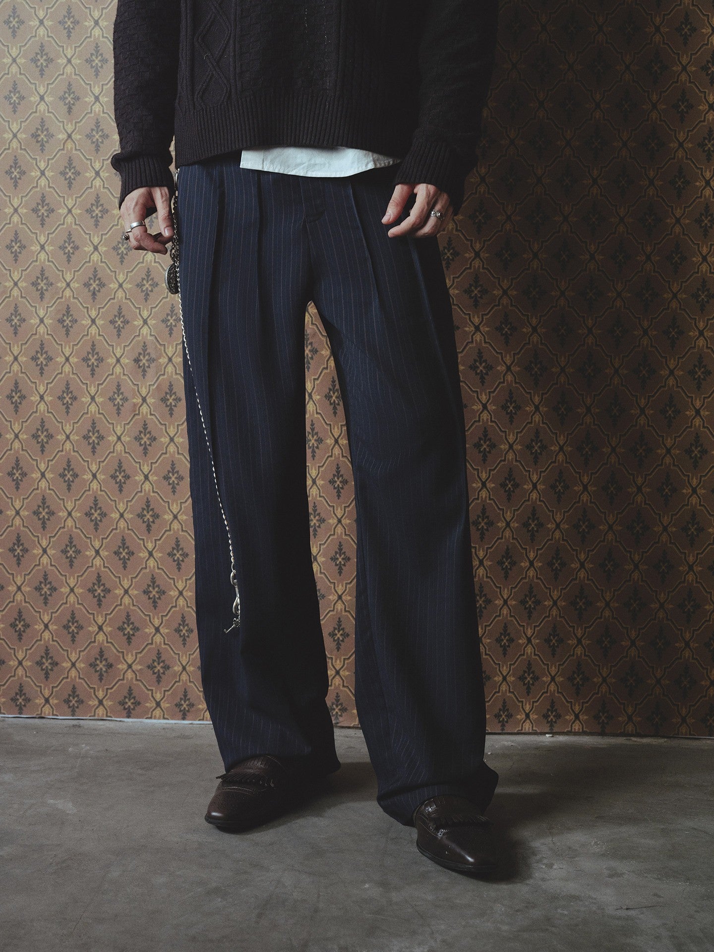 DISPLACED LOOPS STRIPE TROUSER