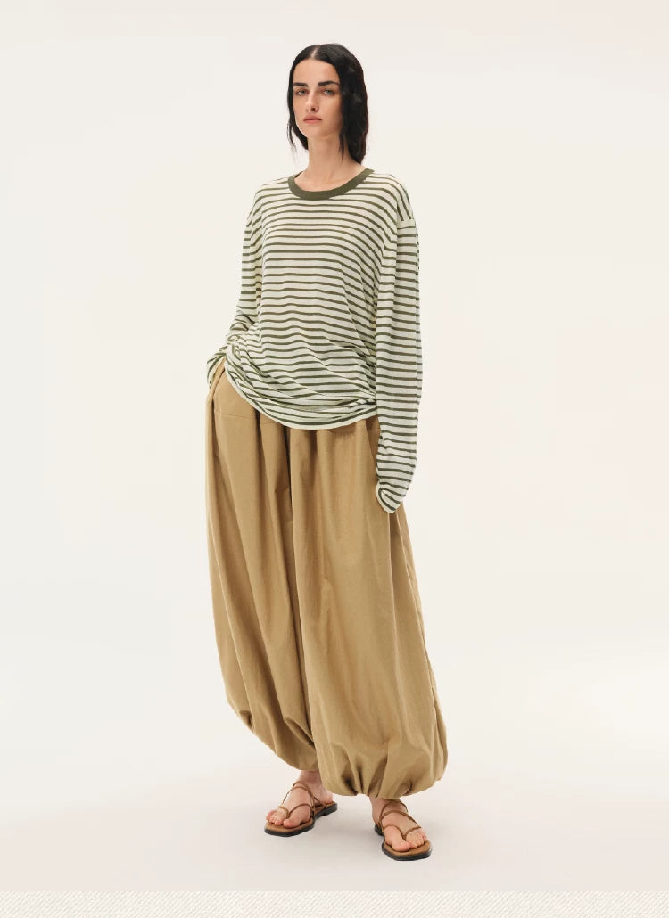Striped Long Sleeve Knit Top