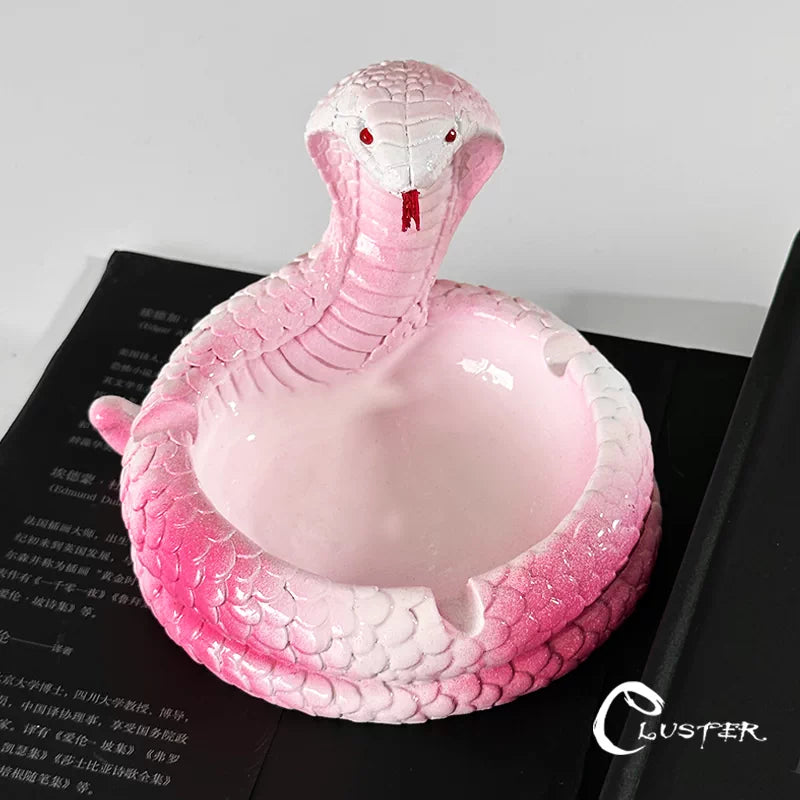 Dark Gothic Black & Red Serpent King Ashtray