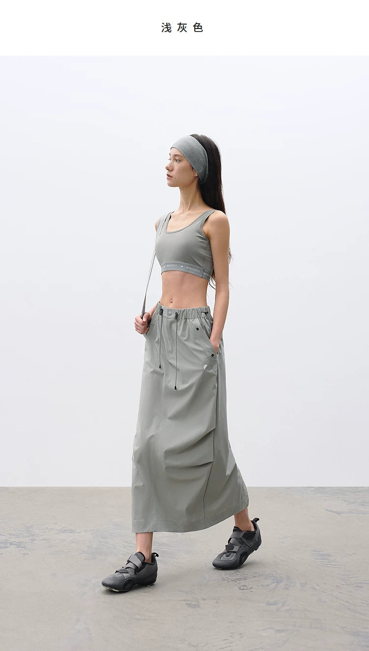 Loose Casual Outdoor Pleated Functional Straight Skirt