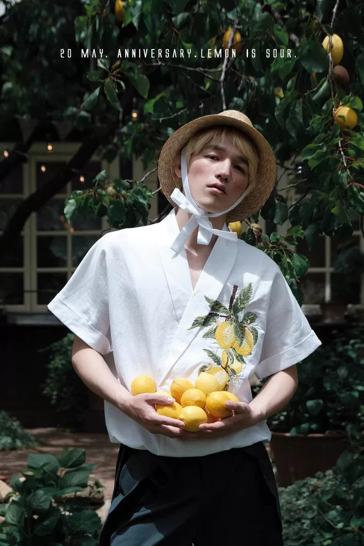 Botanical Embroidered Oversized Shirt
