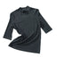 Tencel Knit Slim-Fit Short Sleeve Top with Mock Neck