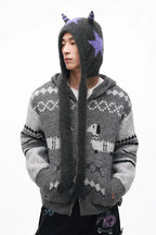 Grotesque Faux Mink Snail Star Knit Beanie