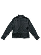 Stand-Collar Cupro Button-Down Shirt
