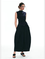 French-Inspired Slim-Fit Sleeveless Twist Top Set