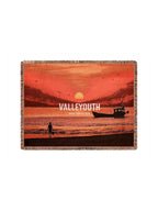 Sunset Print Tassel Throw Blanket for Outdoor Camping