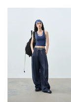 Summer Slim-Fit Two-in-One Color-Block Round Neck Tank Top
