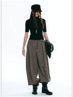 Women’s Striped Loose Wide-Leg Casual Kendo Pants