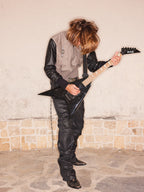 Leather-Sleeve Utility Jacket