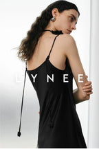 Silky Acetate Satin Slip Dress-Dress Length (Extended)