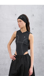 Summer Slim-Fit Sleeveless Hooded Romper T-Shirt