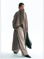 Premium Winter Stand-Collar Long Wool Coat