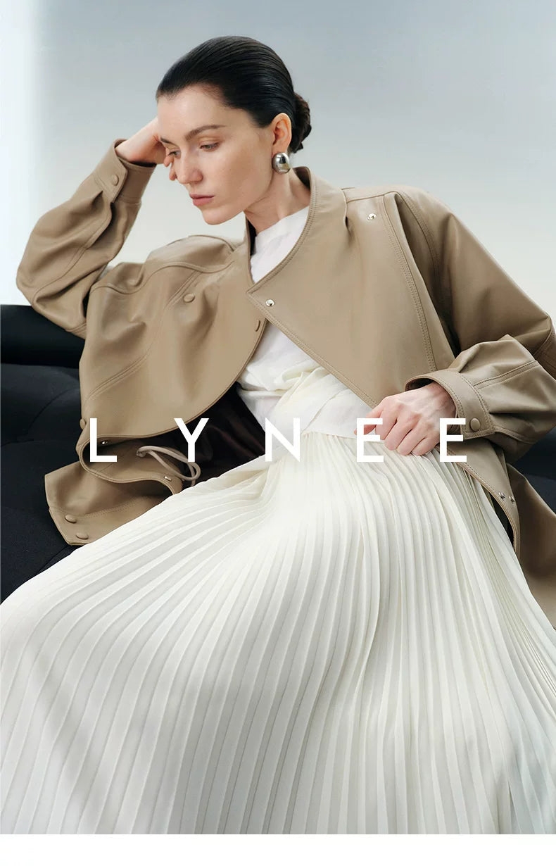 Elegant Chiffon Pleated A-Line Maxi Skirt