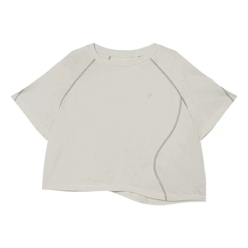 Summer Loose Casual Asymmetrical Cropped T-Shirt