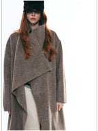 Premium Winter Stand-Collar Long Wool Coat