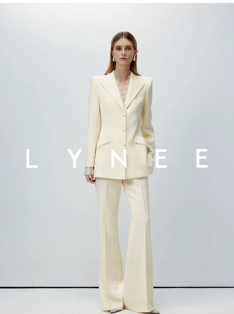 Acetate Lace Waist-Cinching Blazer