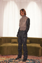 Leather-Sleeve Utility Jacket