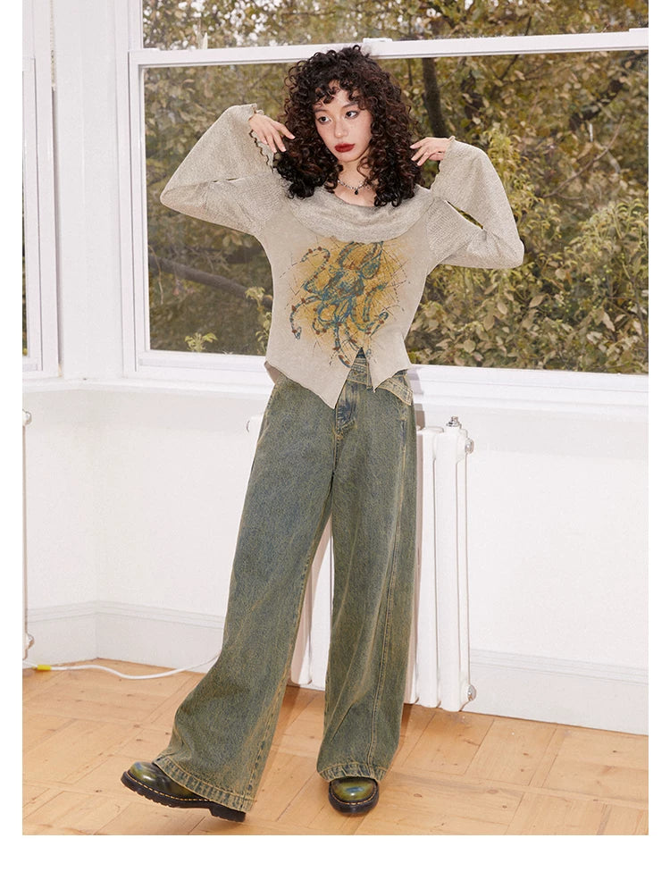 Underwater Imagery Graphic Long Sleeve T-Shirt