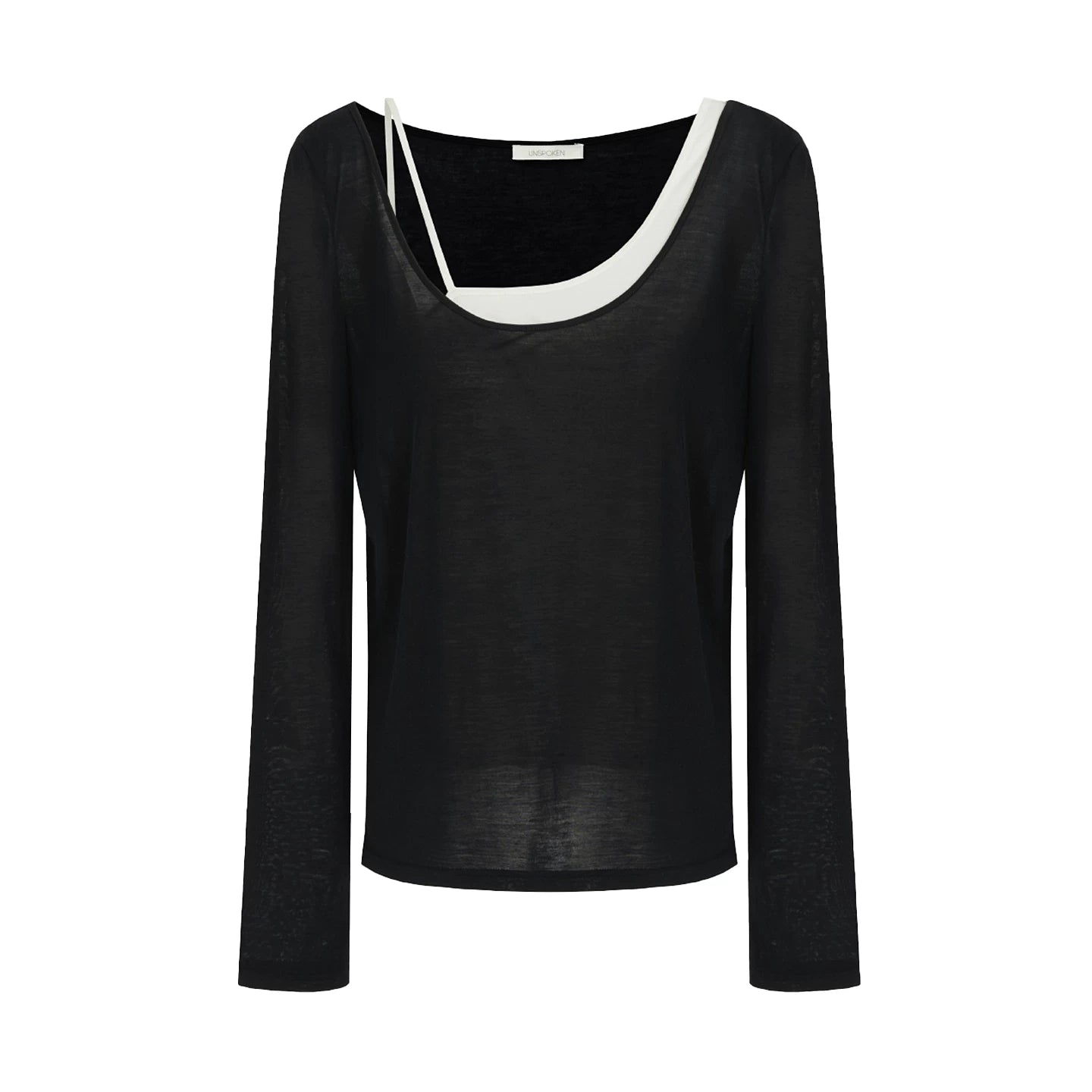 Asymmetric Faux Two-Piece Knit Top