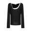 Asymmetric Faux Two-Piece Knit Top