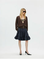 Deep V-Neck 100% Merino Wool Lightweight Cardigan