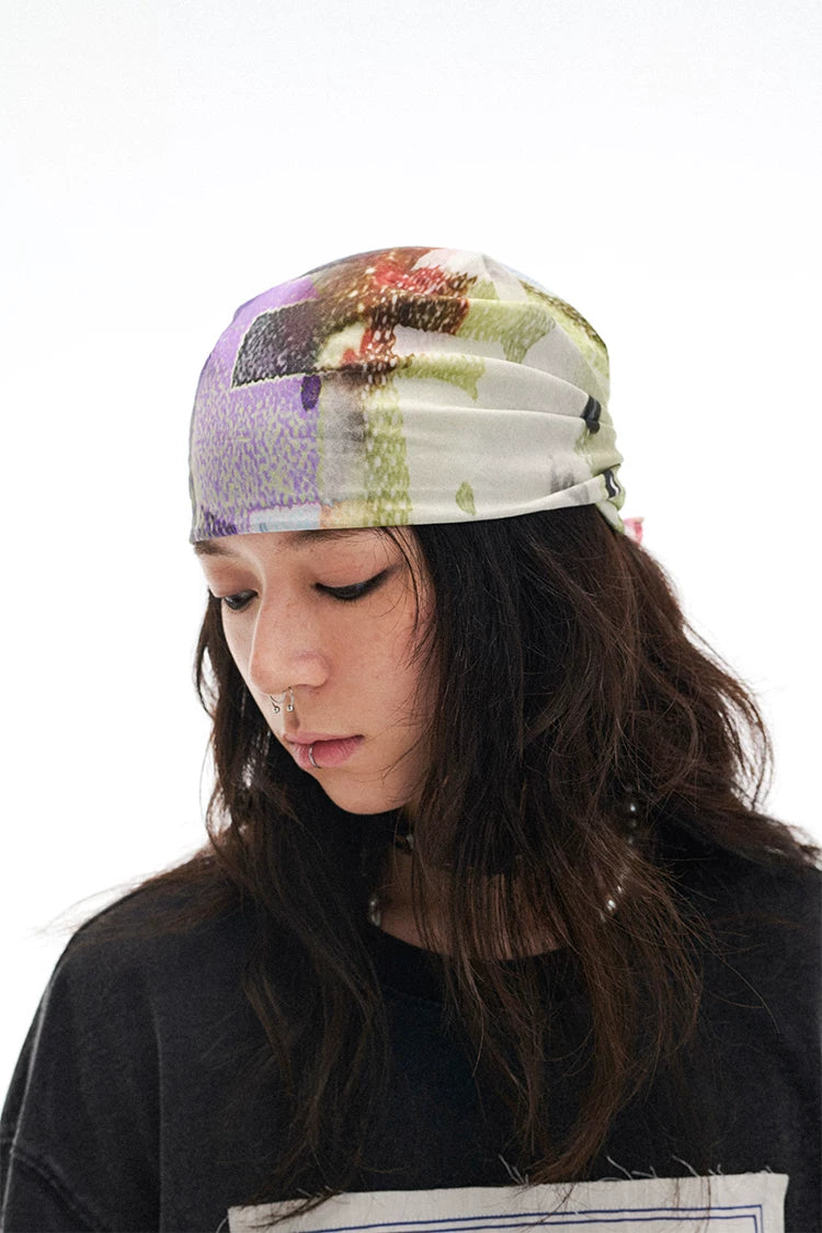 Breathable Lightweight Rock Print Bandana – Street Style, Multi-Color & Versatile Headscarf