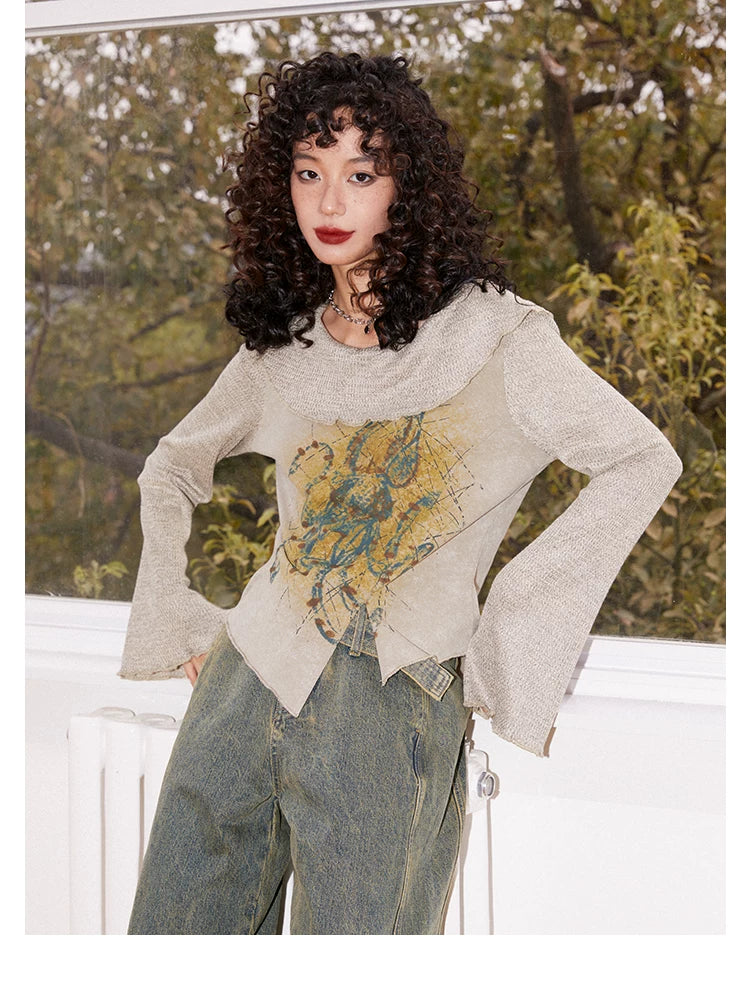 Underwater Imagery Graphic Long Sleeve T-Shirt