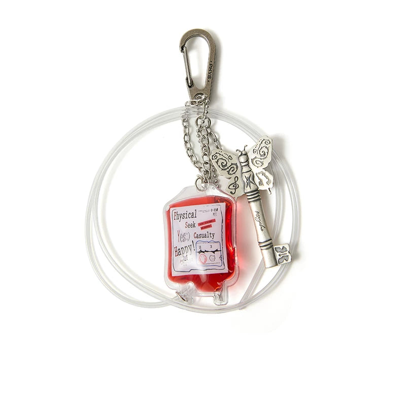 Punk Blood Bag Keychain – Waist Clip Hanging Accessory