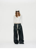 Faux Two-Piece Lace U-Neck Henley Layering Top