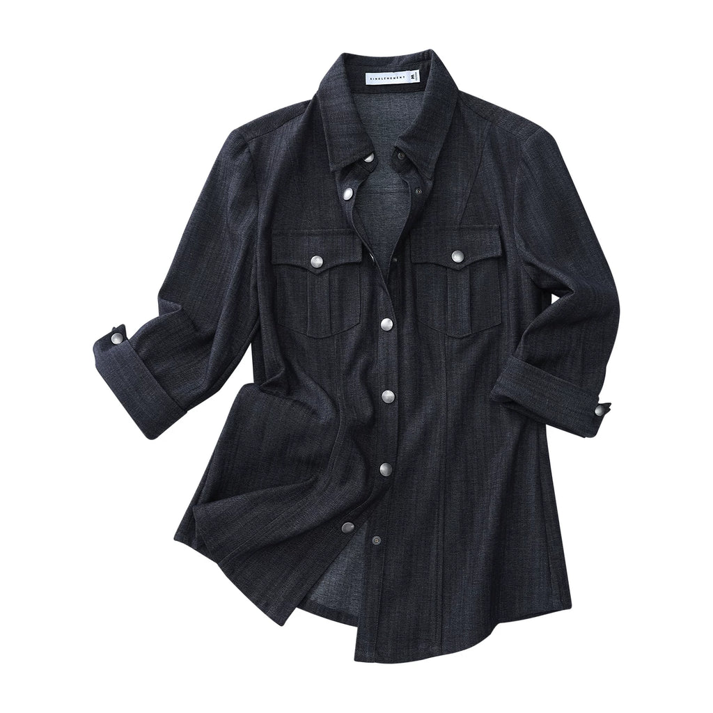 Italian Vintage Slim-Fit Waist-Cinching Safari Shirt