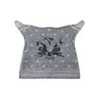 Adjustable Cat Ear Knit Hat – Soft Gold Velvet Polka Dot Beanie