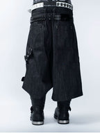 FVVO PunkFreeGuys Patch & Stud Cropped Pants