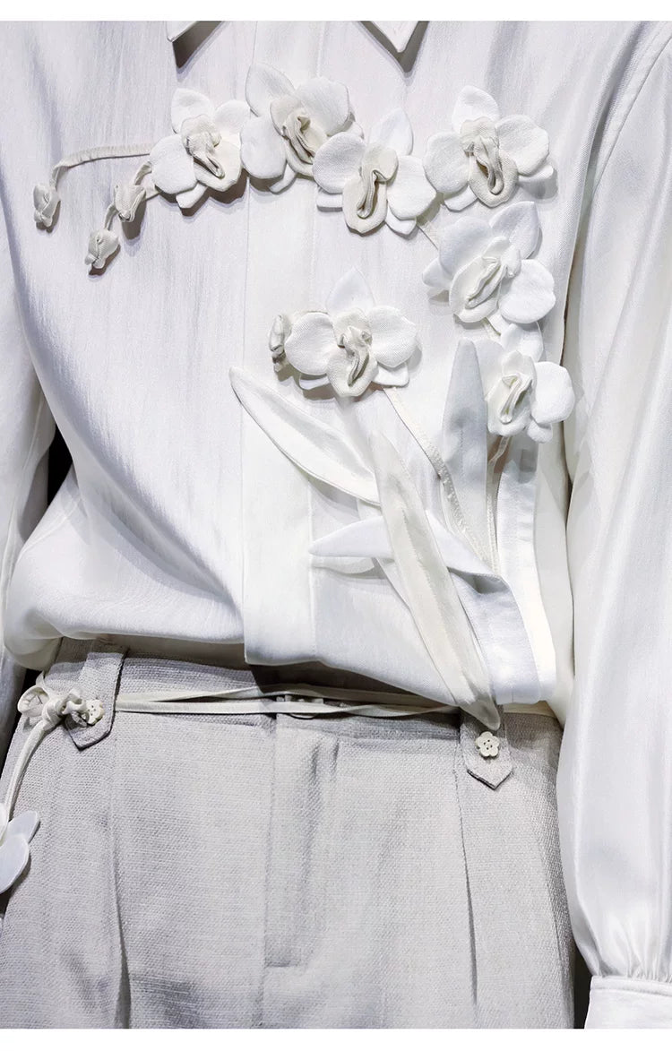 French Orchid Satin Relaxed-Fit Shirt
