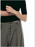 Women’s Striped Loose Wide-Leg Casual Kendo Pants