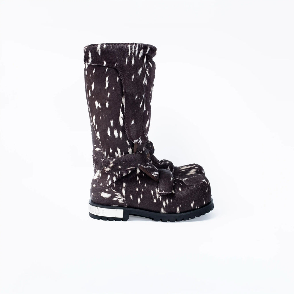 FVVO Armored Spotted Pony Hair Mid-Calf Boots