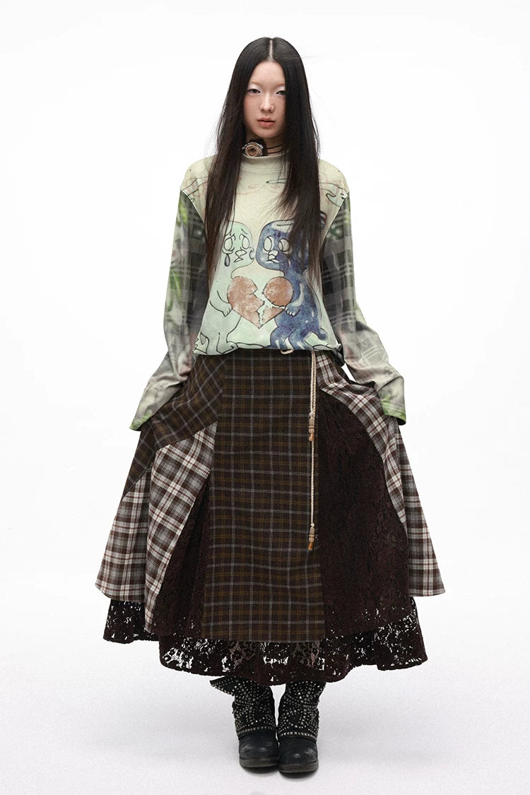 Sad Bunny Graphic Ribbed Long Sleeve T-Shirt – Dreamcore Style