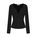 Minimalist Lace V-Neck Slim-Fit Knit Top