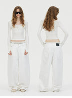 Faux Two-Piece Lace U-Neck Henley Layering Top