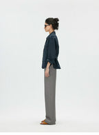 Washed Utility Shirt Jacket with Adjustable Waist