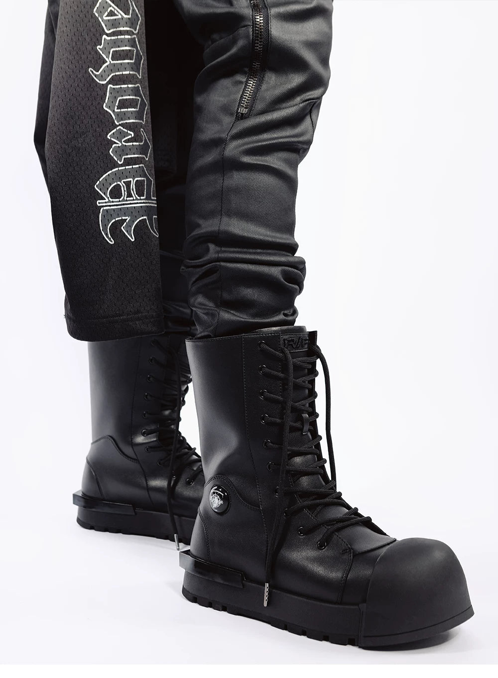 R/F “Ironclad Beetle” PU Leather Boots – Worn by CORTIS