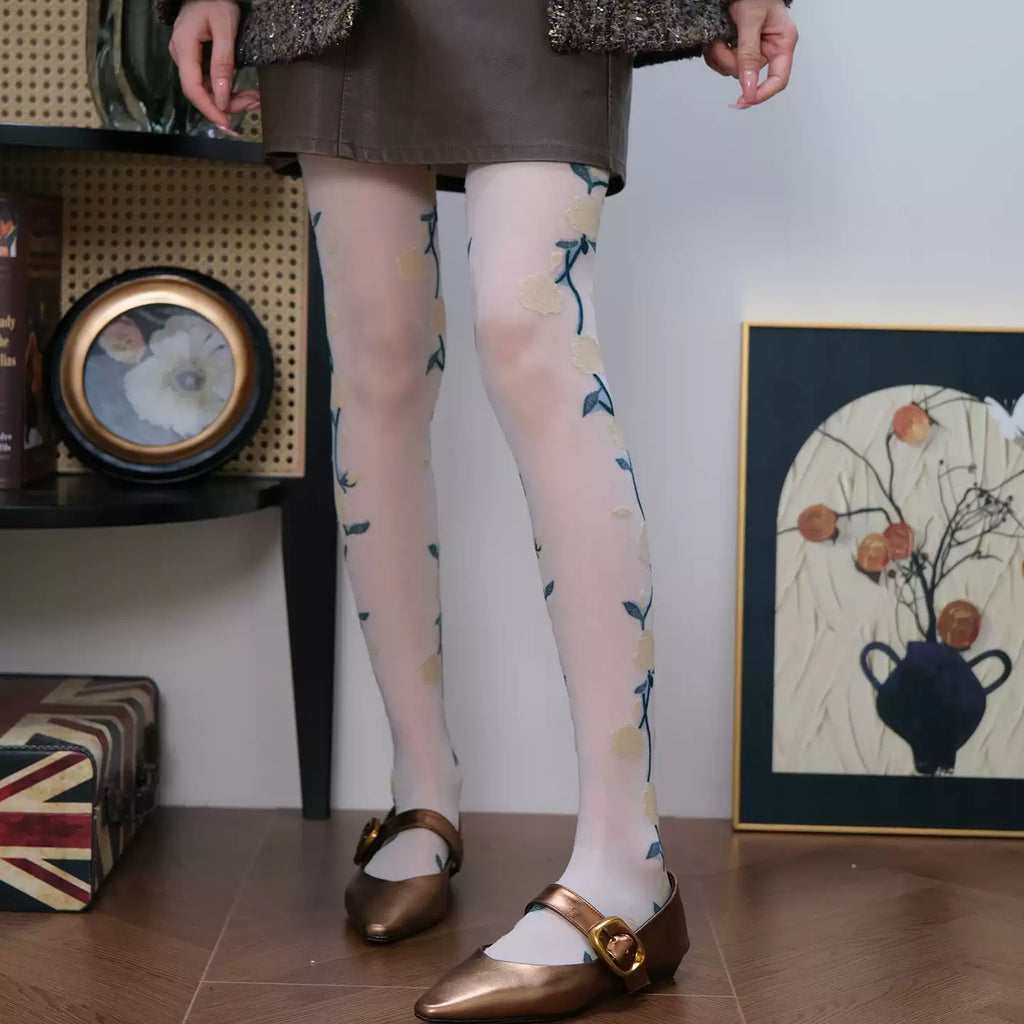 French Art-Inspired Stretch Tights