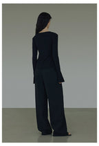Vintage V-Neck Slim-Fit Elegant Knit Top