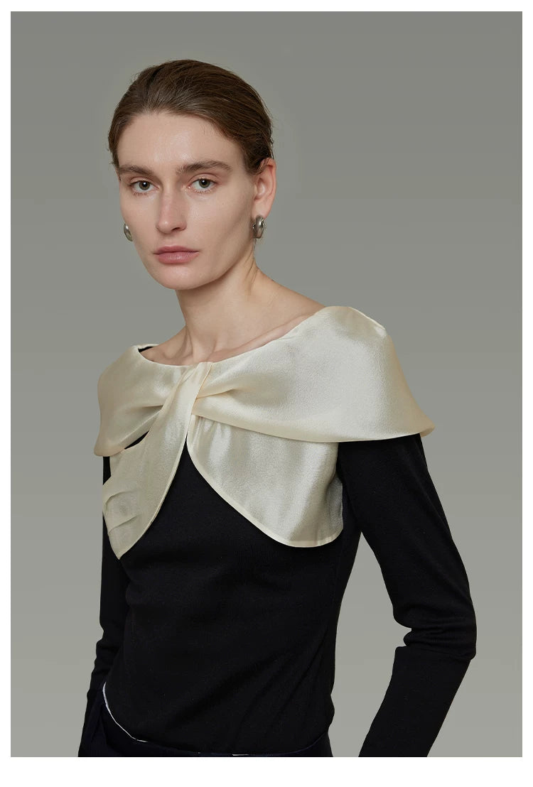 Spliced Off-Shoulder Knit Top
