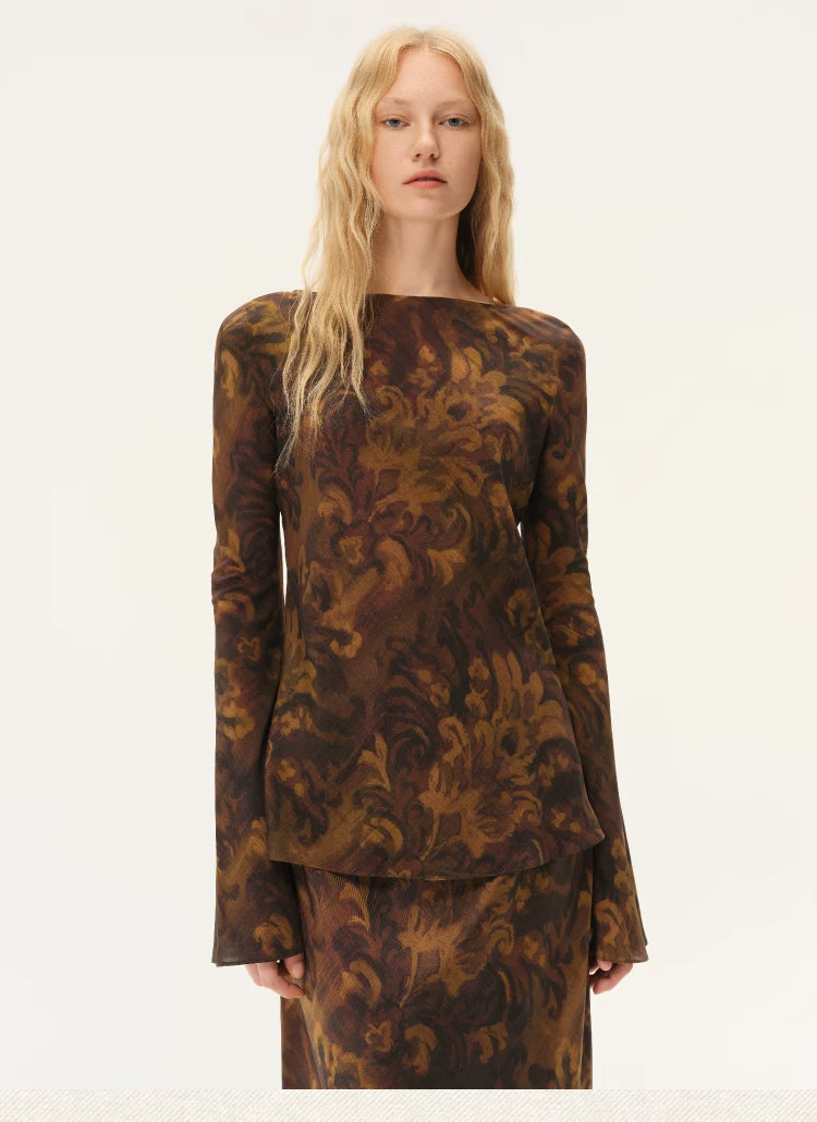 Painterly Print Long Sleeve Top Secondary image