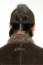 Vintage Punk Distressed Mohair Plush Newsboy Cap with Studs – Washed Texture
