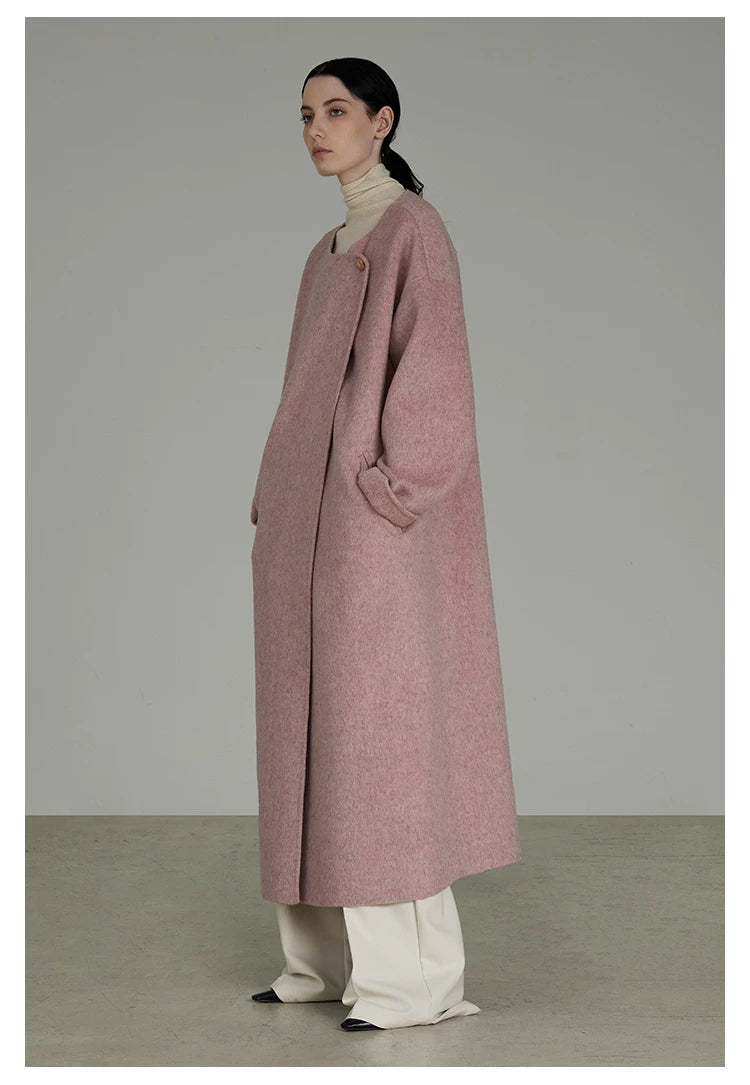 Pink Double-Faced Wool Coat