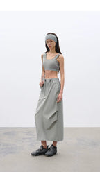 Loose Casual Outdoor Pleated Functional Straight Skirt