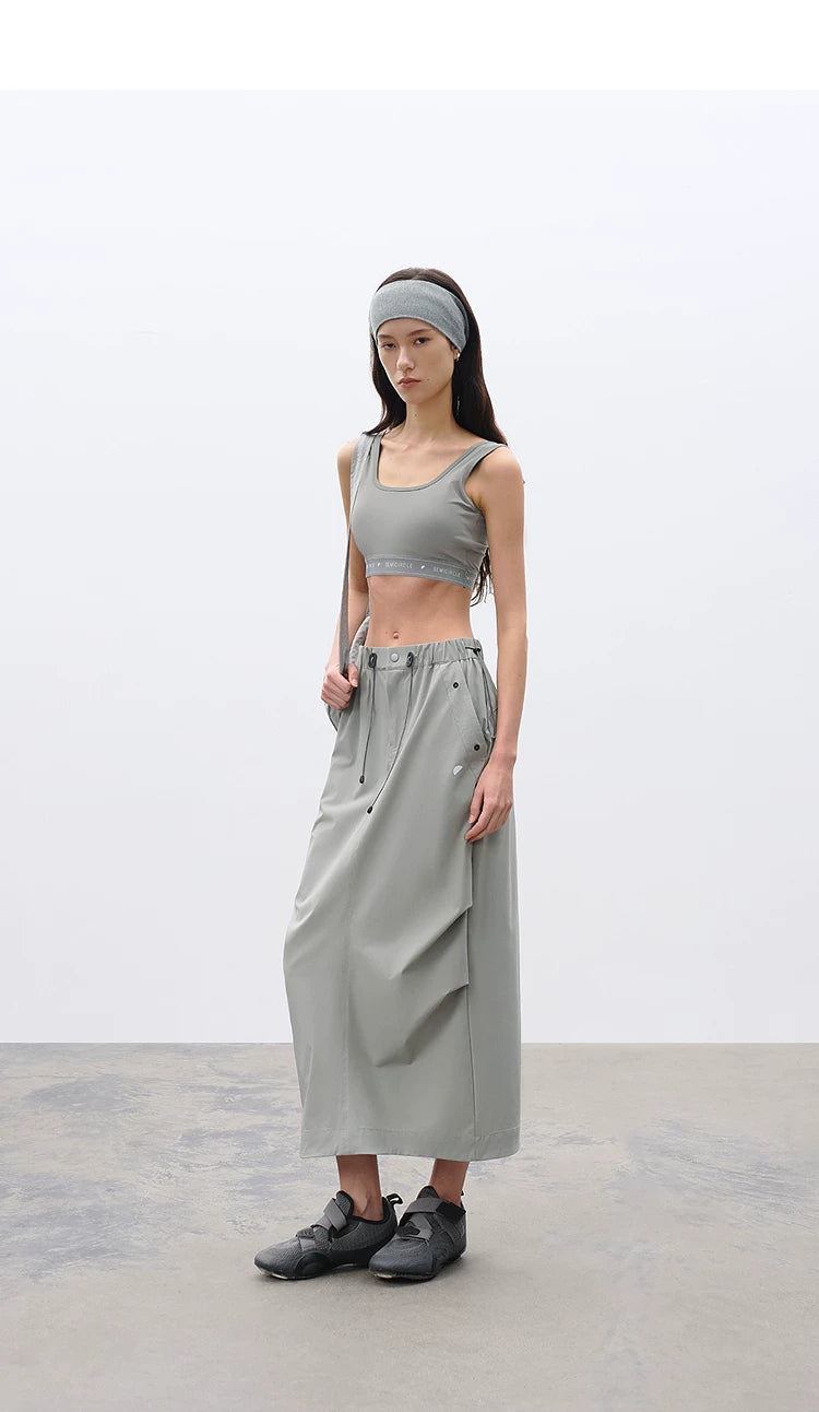 Loose Casual Outdoor Pleated Functional Straight Skirt